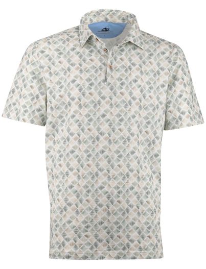 Eden Valley Poloshirt Eden Valley groen geprint ruit normale fit