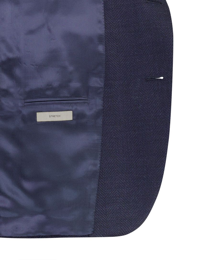 Scheerwol colbert navy normale fit met voering