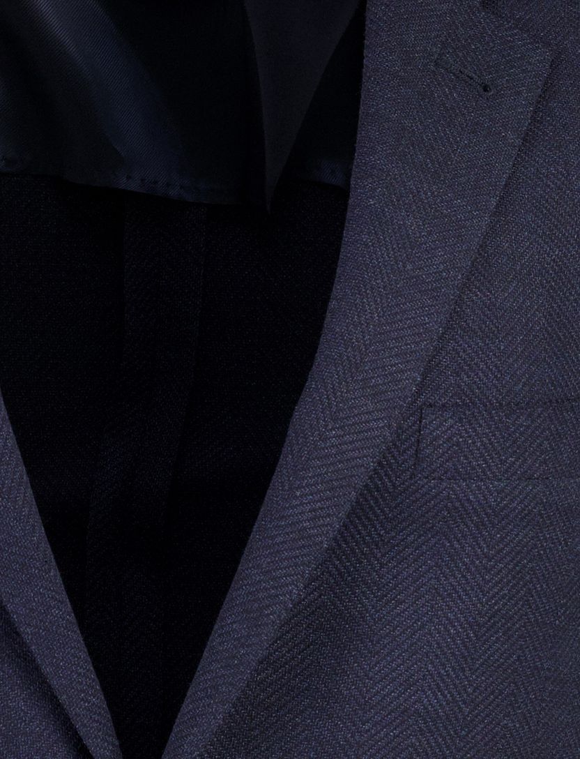 Scheerwol colbert navy normale fit met voering