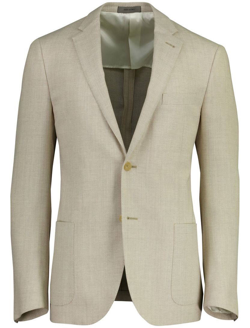 Scheerwol colbert beige normale fit met voering