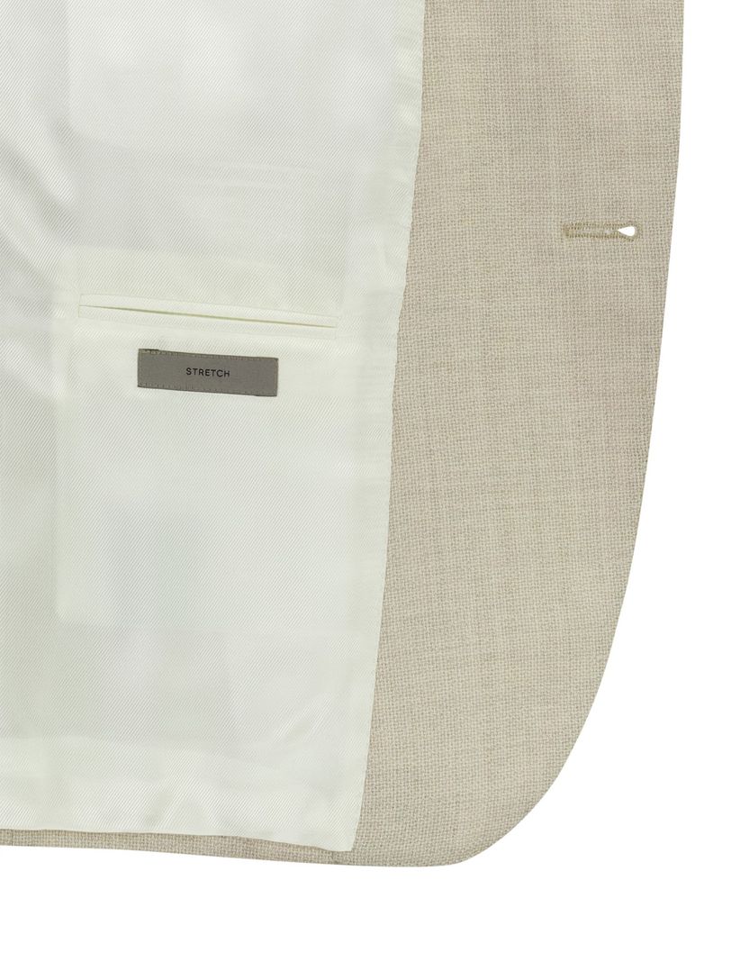 Scheerwol colbert beige normale fit met voering