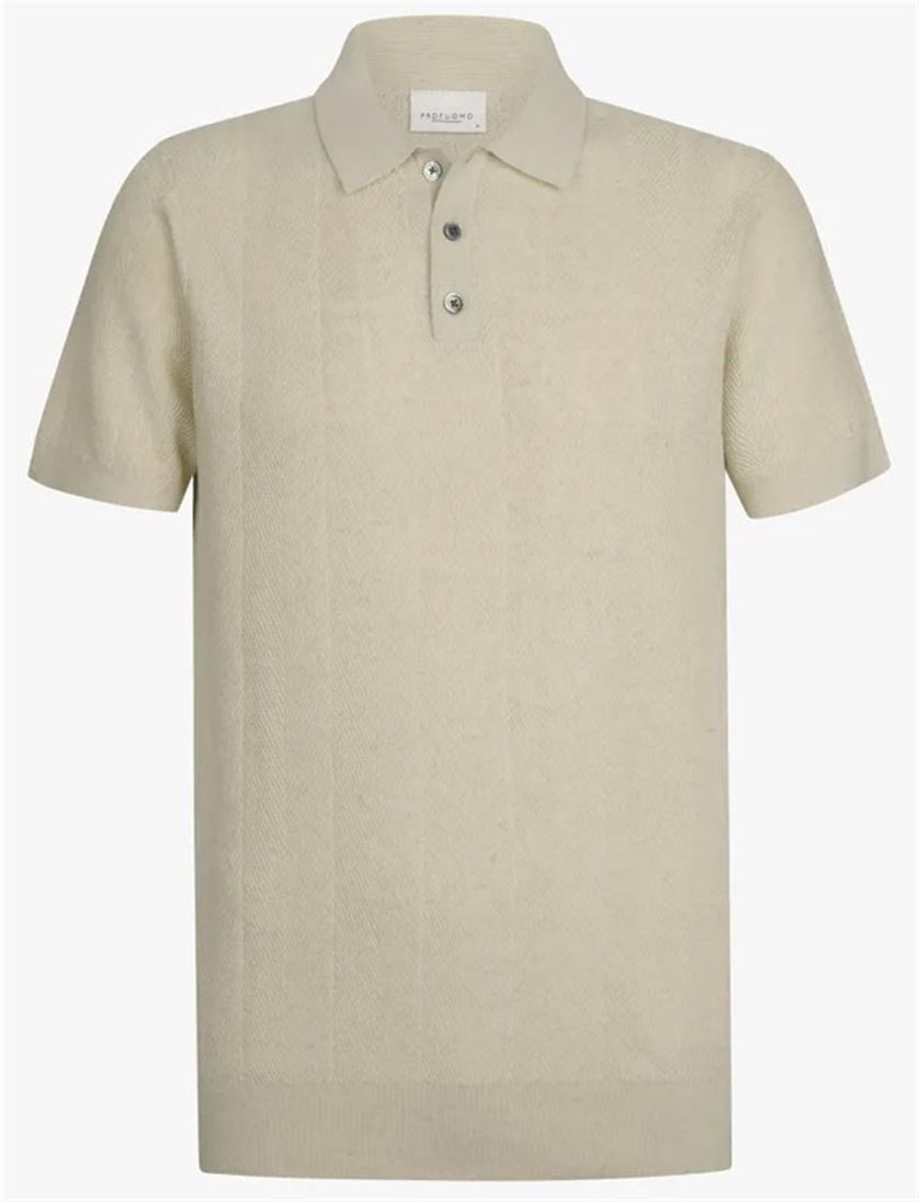 Korte mouw polo Profuomo beige gemêleerd