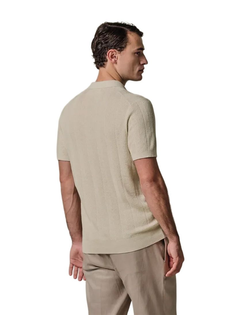 Korte mouw polo Profuomo beige gemêleerd