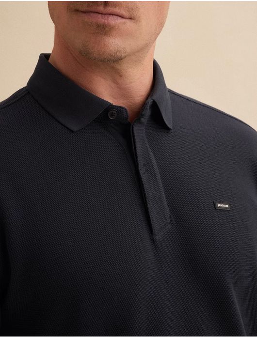 Vanguard polo donkerblauw 3-knoops