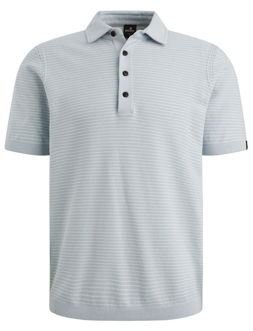 Polo 4 knoops Vanguard korte mouw met boord lichtblauw