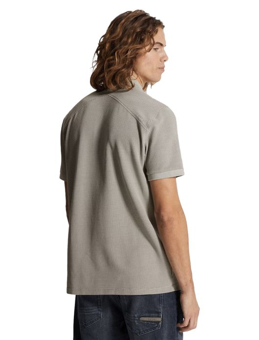 Geruite korte mouw polo grijs Cast Iron