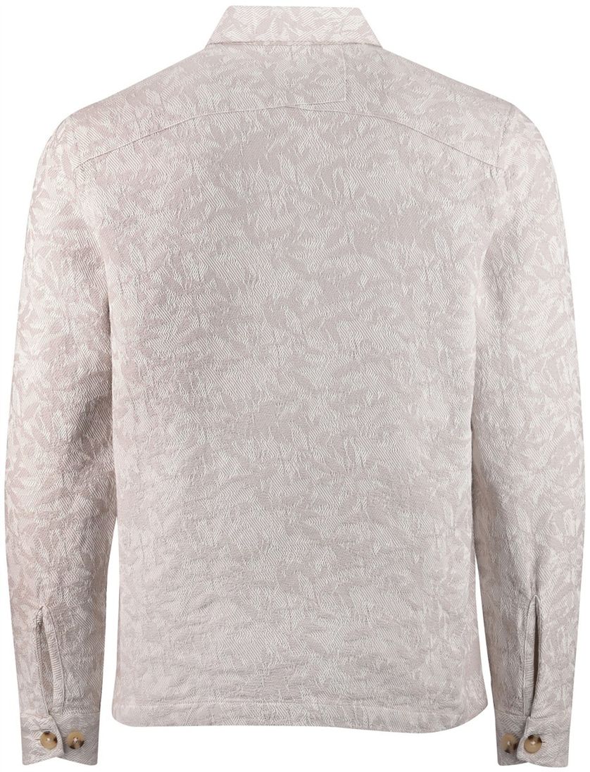 Overshirt Cast Iron beige print knopen borstzak normale fit