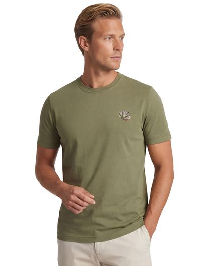 Mos Mosh T-shirt Mos Mosh groen backprint ronde hals normale fit