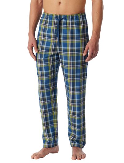 Schiesser Schiesser lange pyjama broek blauw geprint katoen