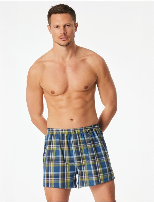 Boxershort 2-pack Schiesser blauw olijgroen