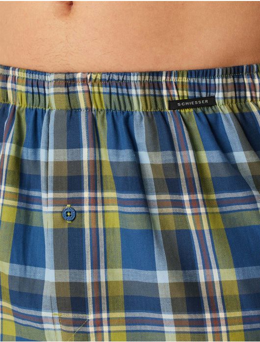 Boxershort 2-pack Schiesser blauw olijgroen