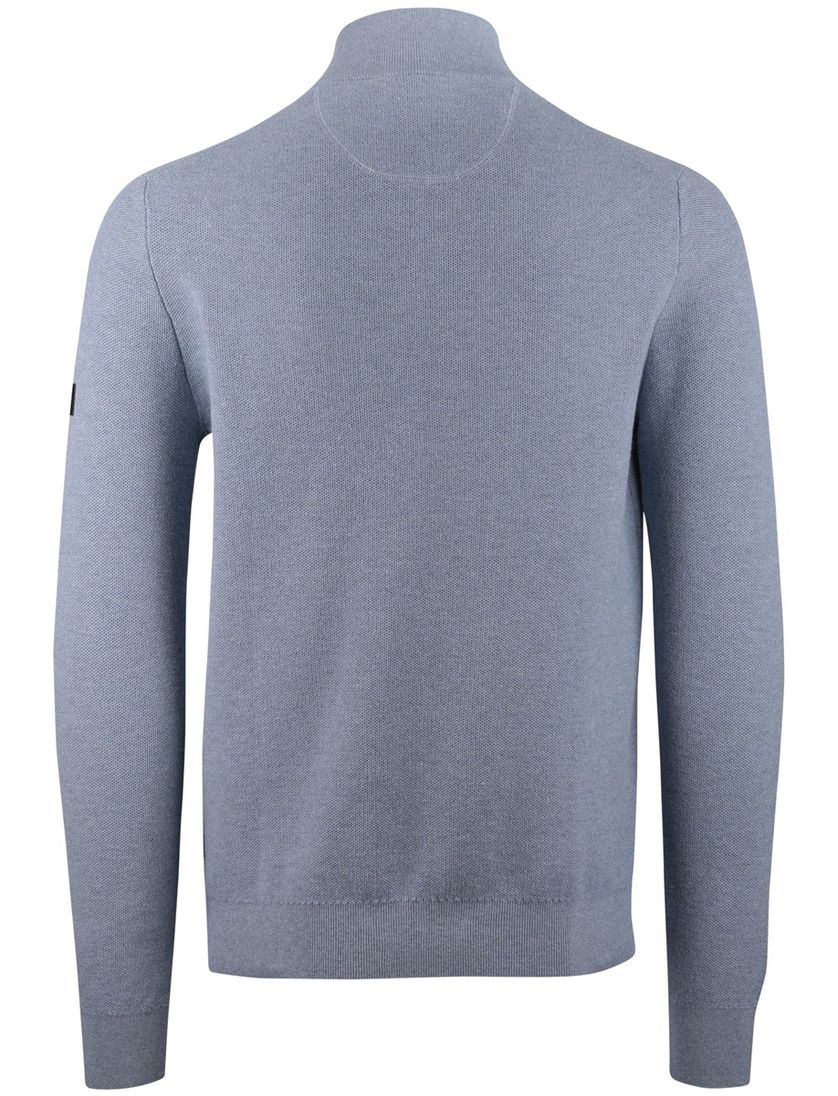 Trui Cavallaro blauw half zip rits normale fit