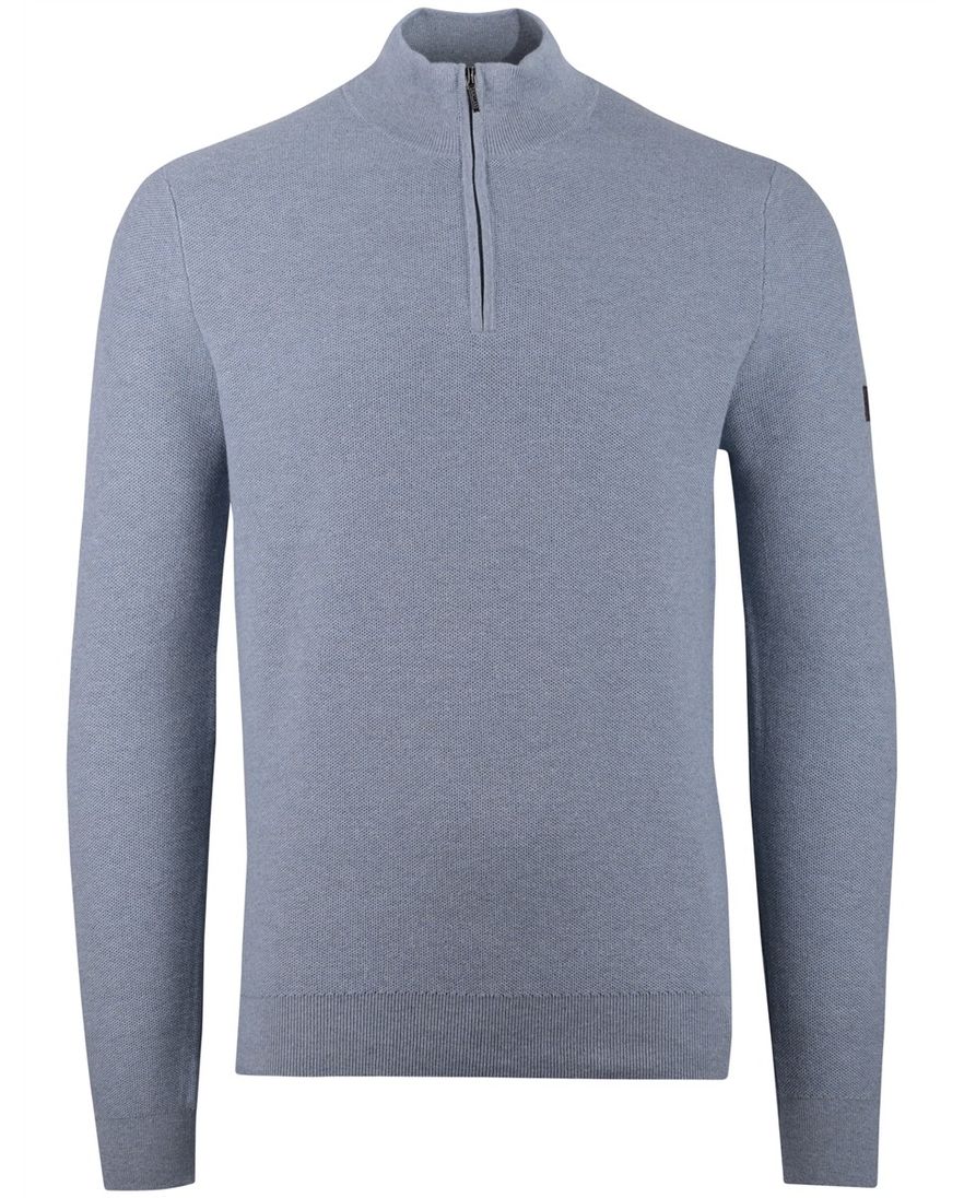 Trui blauw Cavallaro half zipje rits