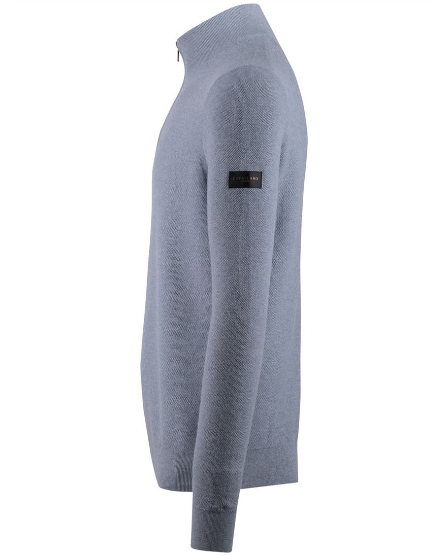 Trui blauw Cavallaro half zipje rits