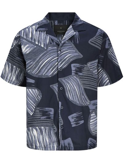 Jack & Jones Jack & Jones Plus Size overhemd navy Hawaii print