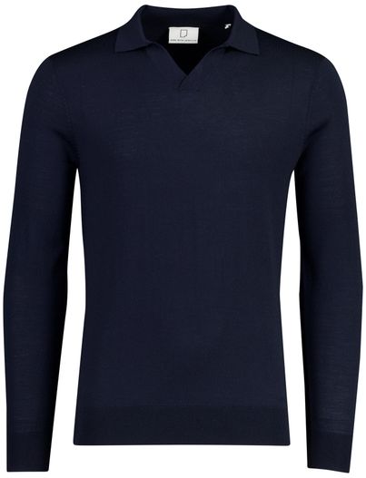 Born With Appetite Polo navy knitted Born with Appetite Conner v-hals lange mouw