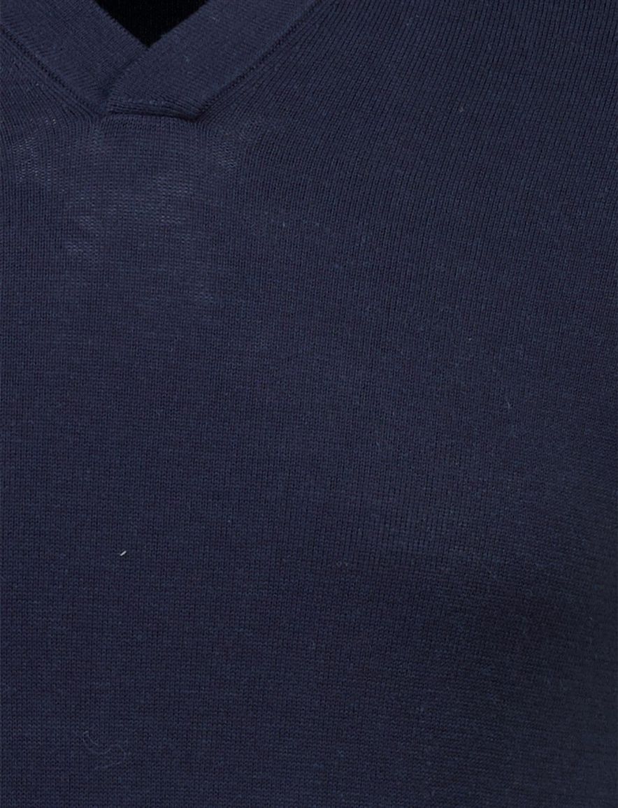 Born with Appetite shiwn knitted poloshirt navy