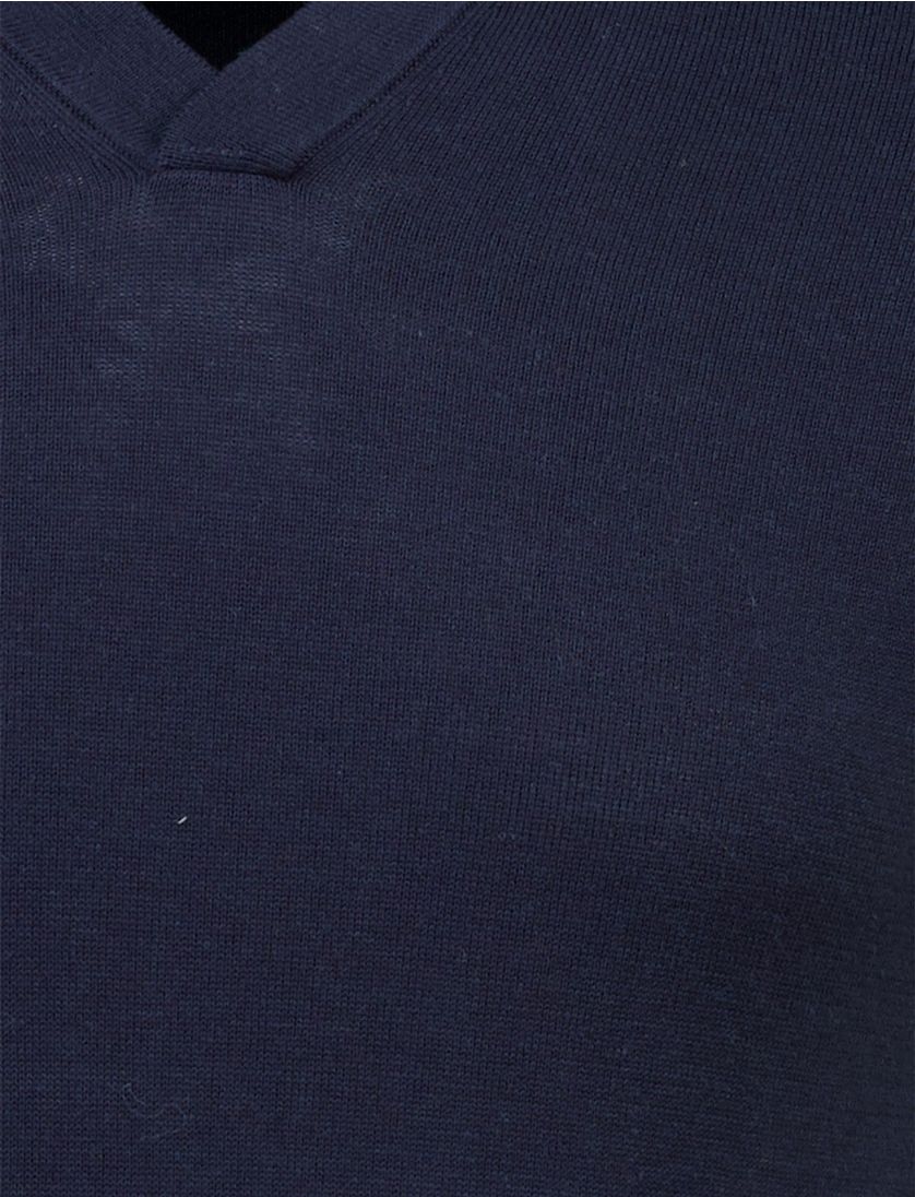 Polo Born with Appetite navy met boord korte mouw