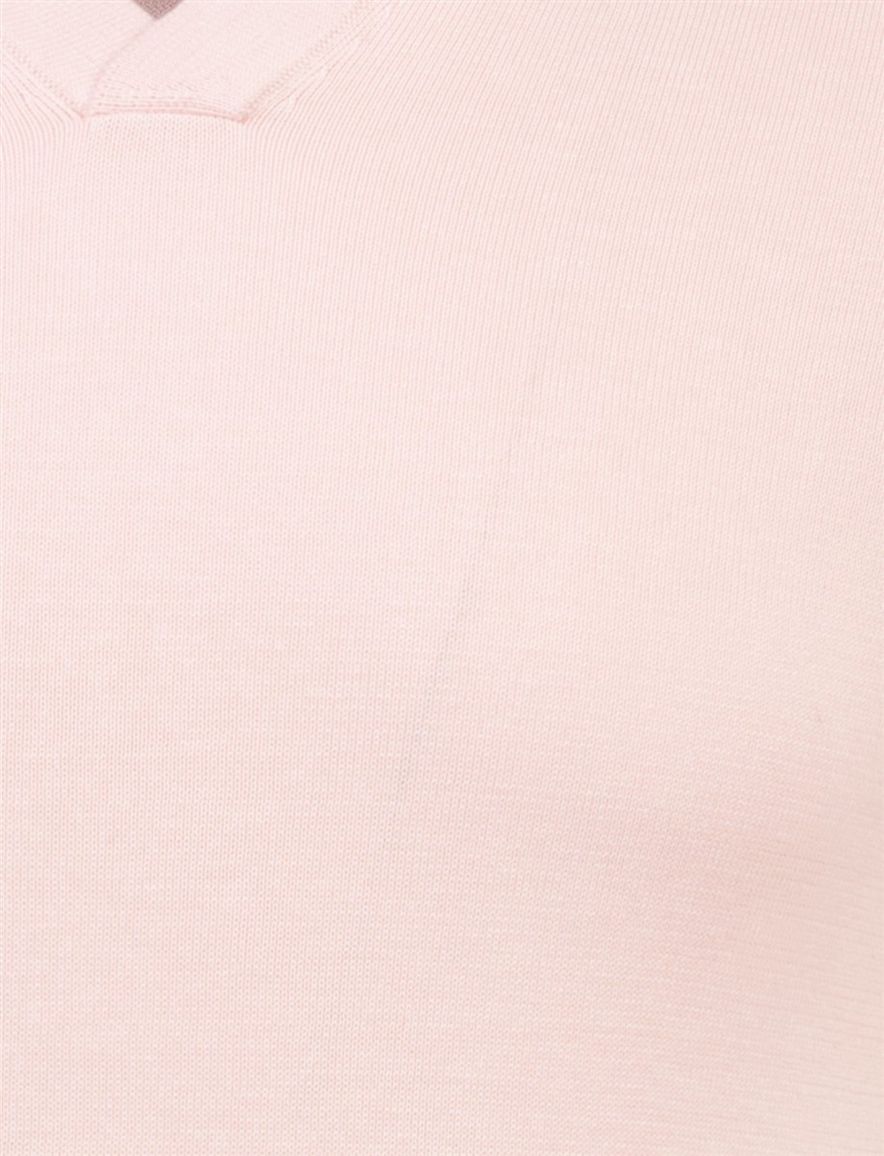 Born with Appetite shiwn knitted poloshirt roze