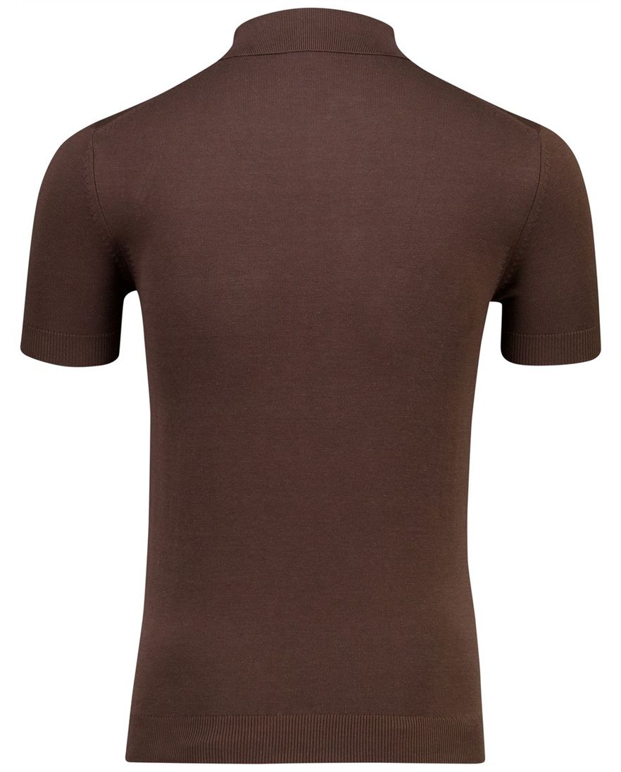 Bruine polo Born with Appetite 3 knoops met boord