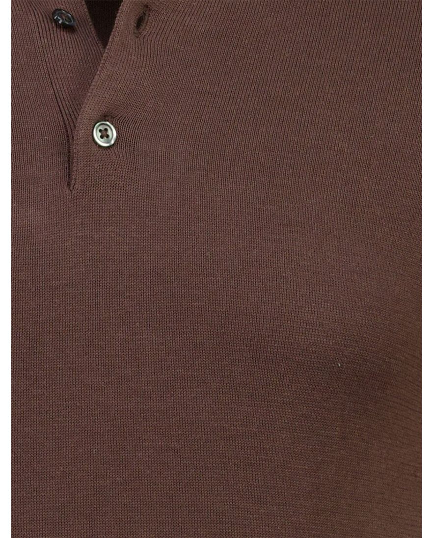 Bruine polo Born with Appetite 3 knoops met boord