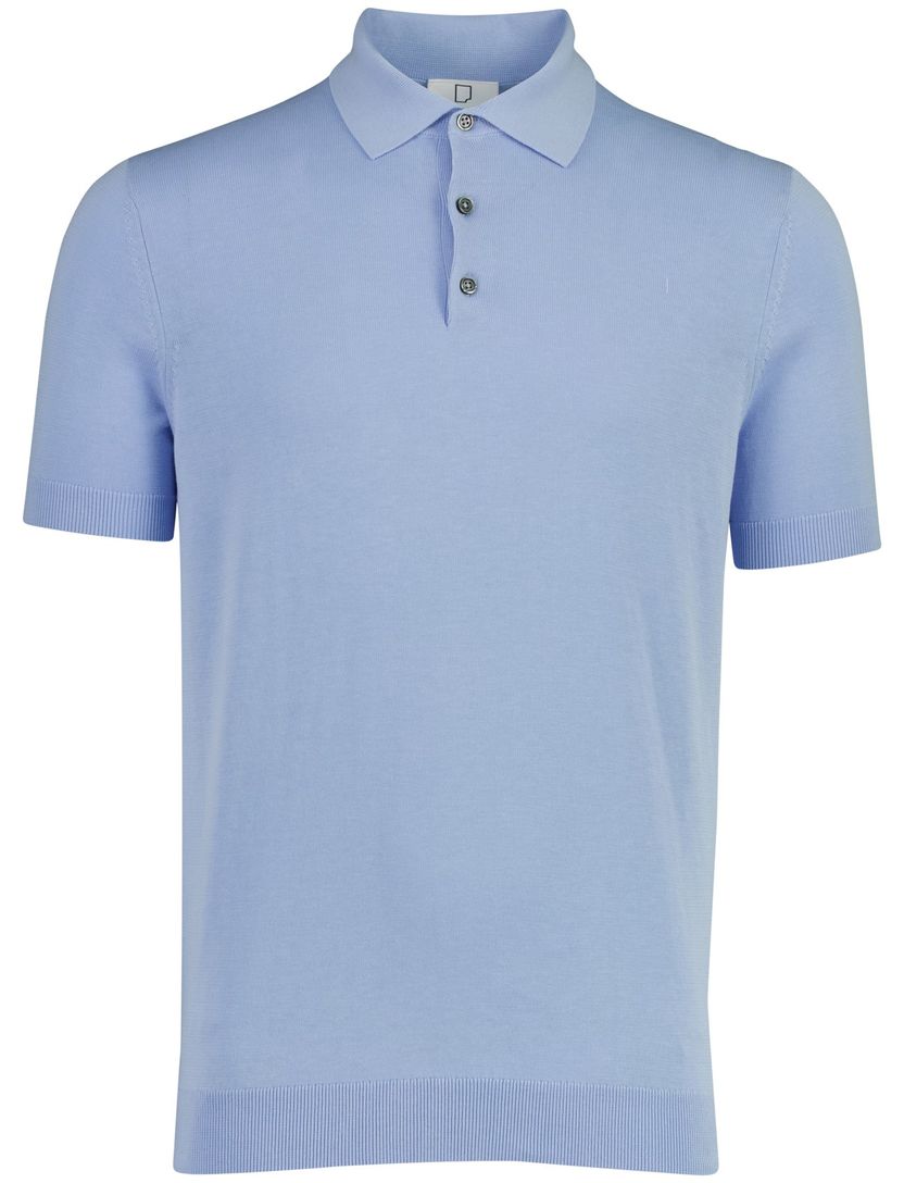 Lichtblauw polo Born with Appetite Gilmar boord gebreid 3 knoop