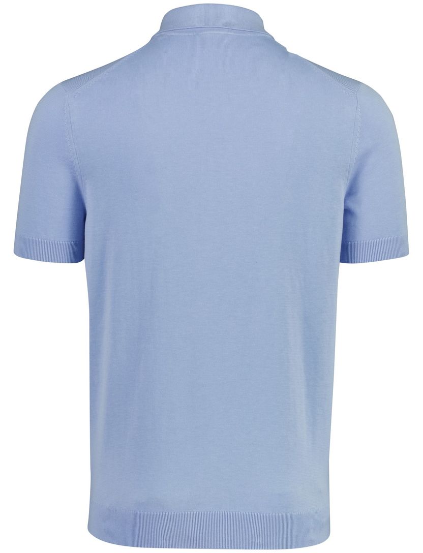 Lichtblauw polo Born with Appetite Gilmar boord gebreid 3 knoop