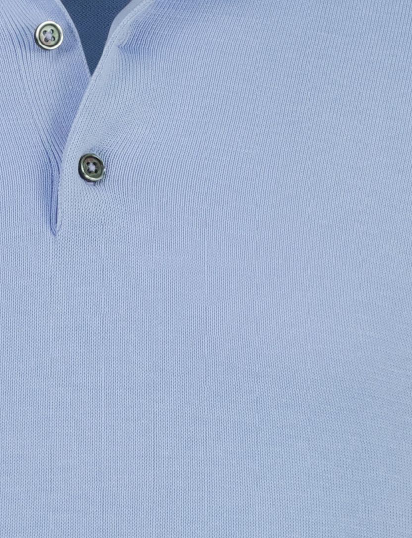 Lichtblauw polo Born with Appetite Gilmar boord gebreid 3 knoop