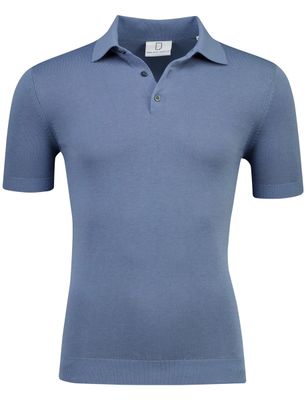 Born With Appetite Blauwe polo Born with Appetite met boord korte mouw