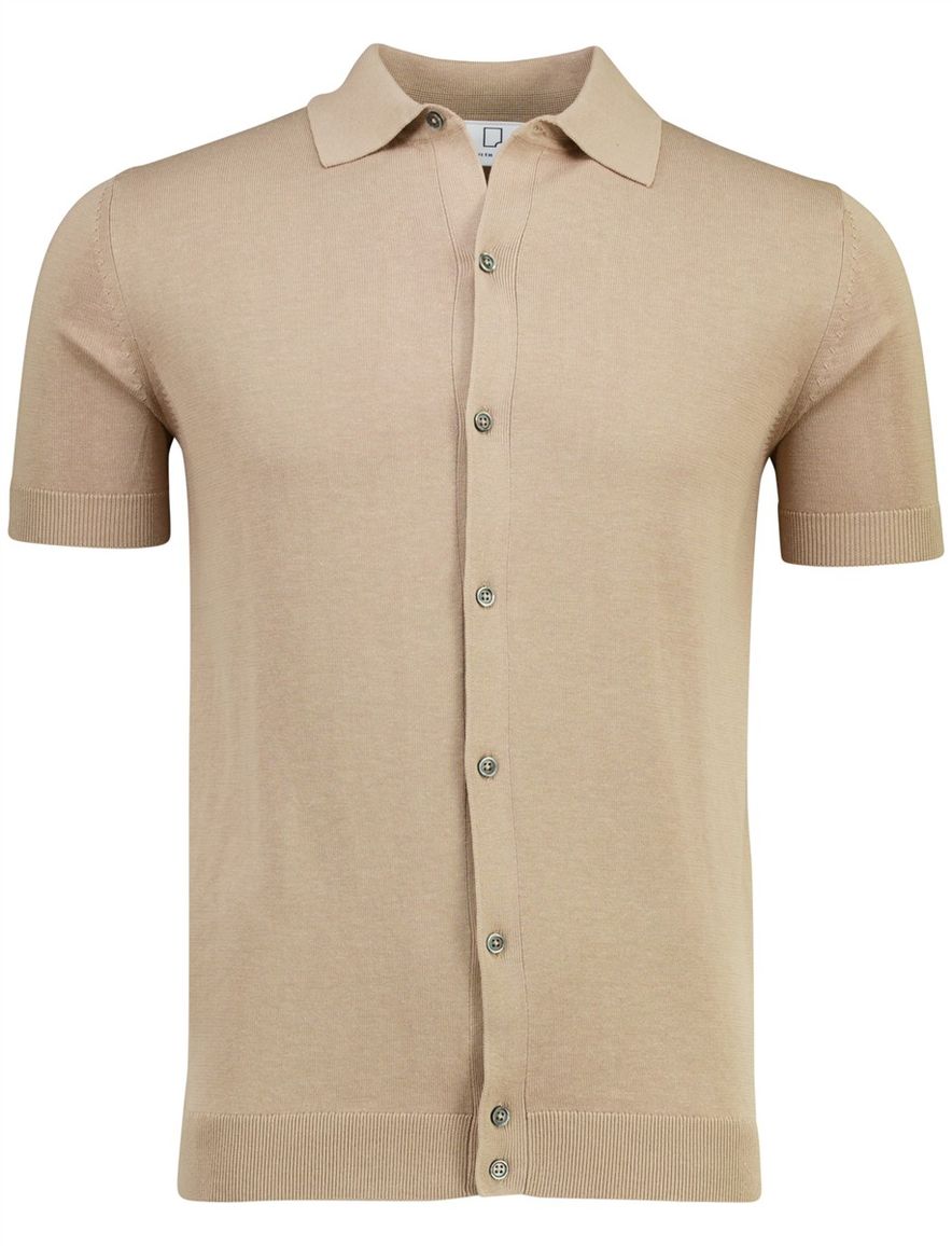 Born with Appetite fulton knit polo knopen beige