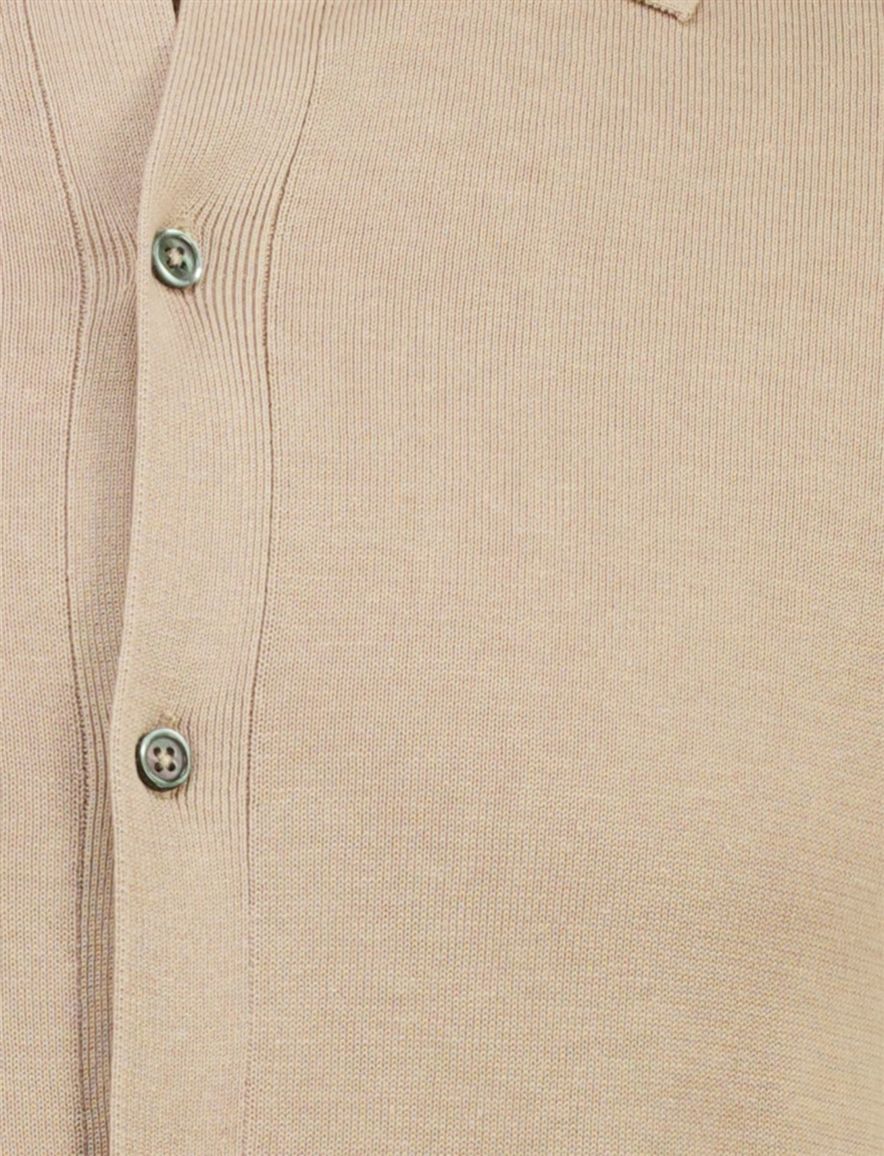 Born with Appetite fulton knit polo knopen beige
