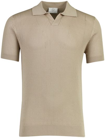 Born With Appetite Polo beige knitted Born with Appetite Richard v-hals korte mouw