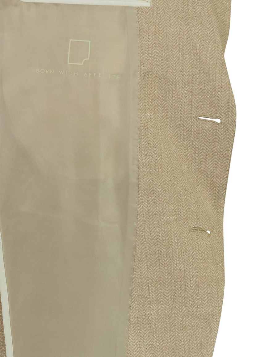 Colbert Born with Appetite beige slim fit linnen