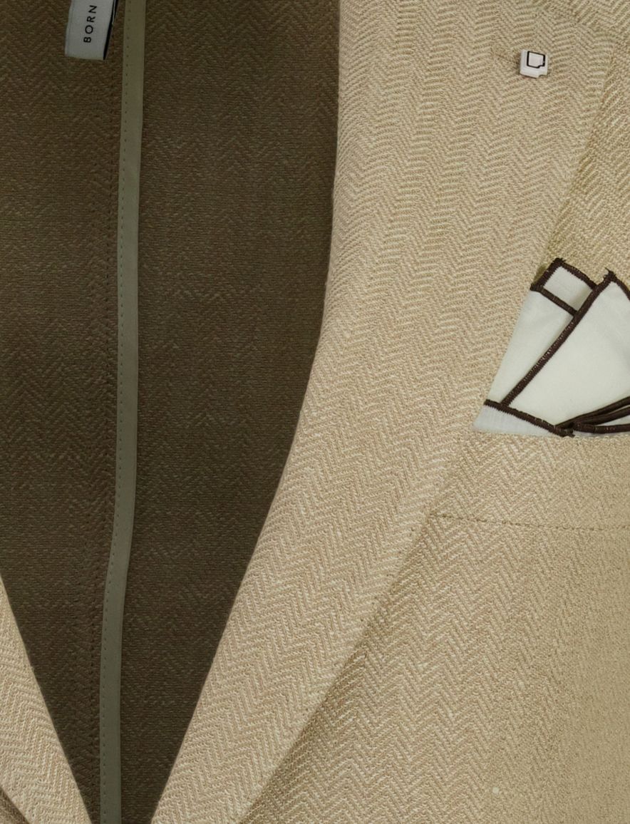 Colbert Born with Appetite beige slim fit linnen