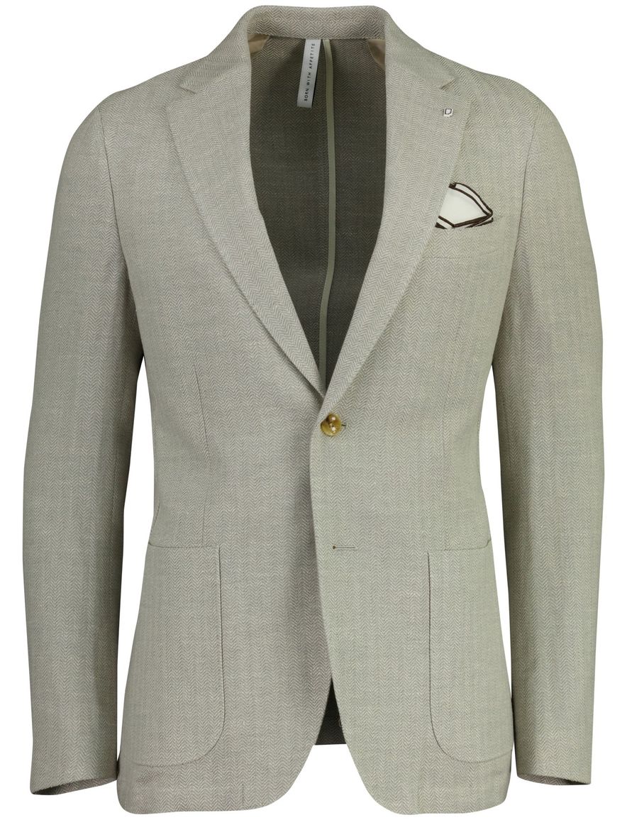 Colbert Born with Appetite grijs slim fit linnen