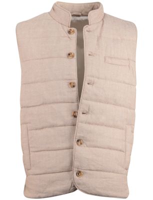 Born With Appetite bodywarmer Born with Appetite beige normale fit knopen