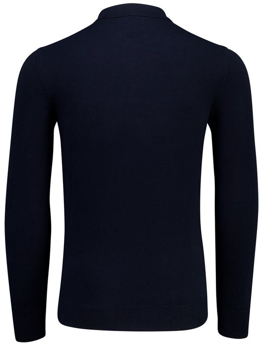 Scotland Blue poloshirt navy normale fit lange mouw