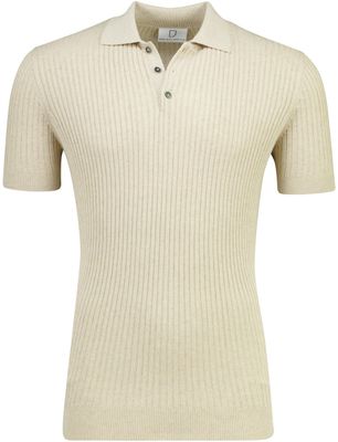 Born With Appetite Beige polo Born with Appetite korte mouw gebreid