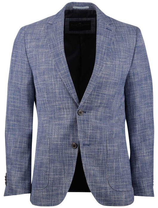 Portofino colbert blauw gemeleerd viscose