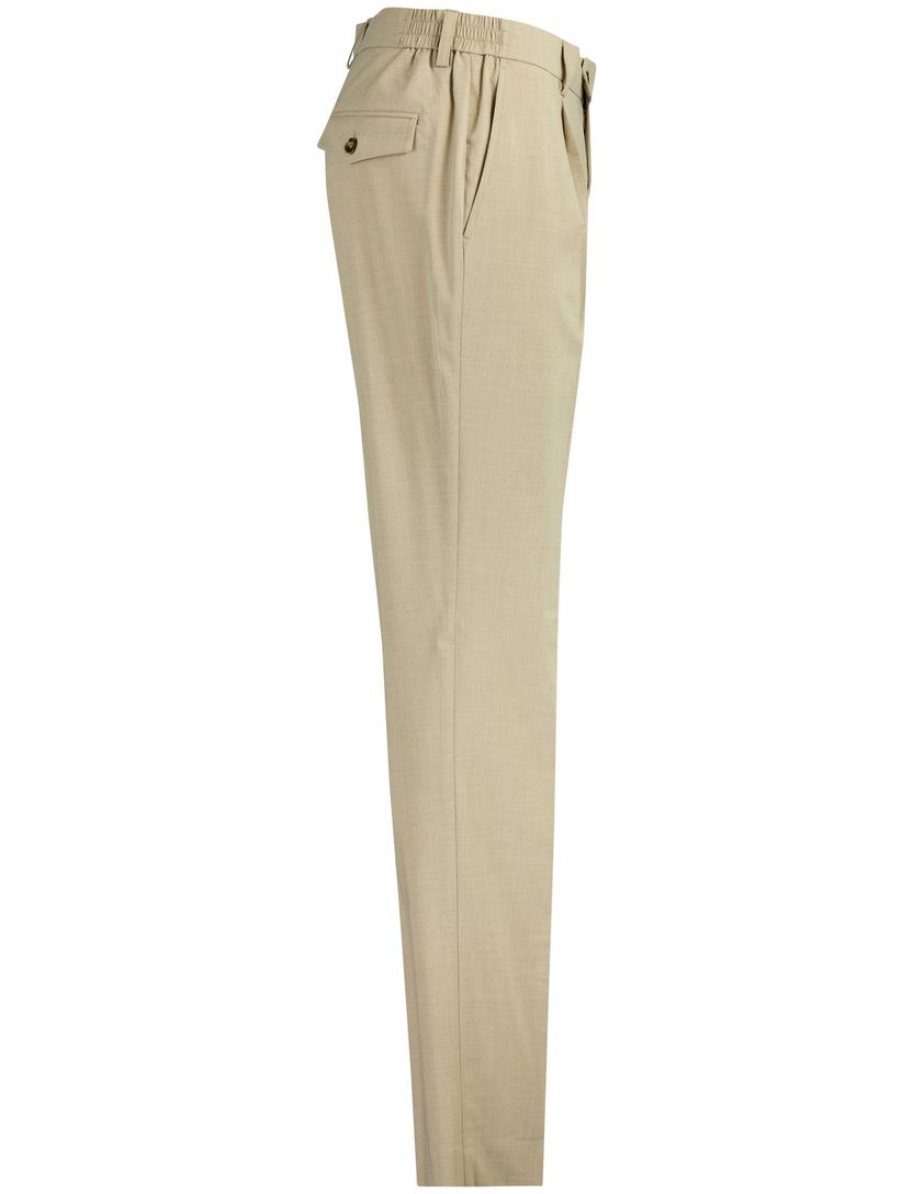 Pantalon Born With Appetite slim fit bandplooi bruin