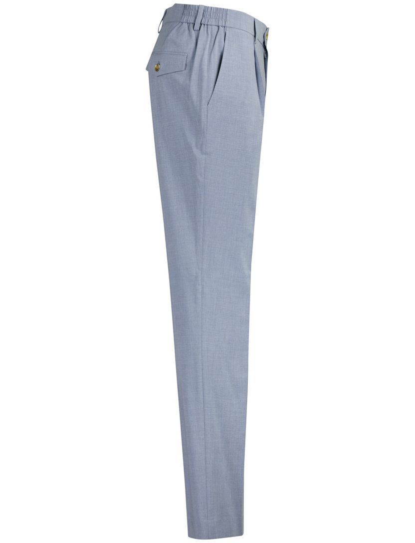 Pantalon Born With Appetite slim fit bandplooi lichtblauw