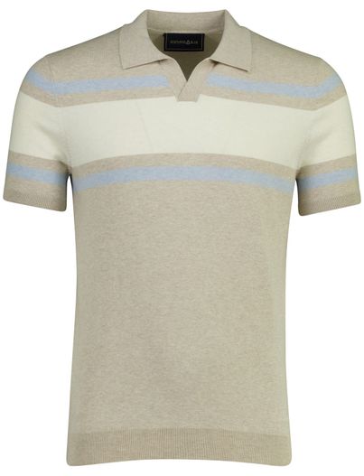 Scotland Blue Scotland Blue Avan knitted polo v-hals beige