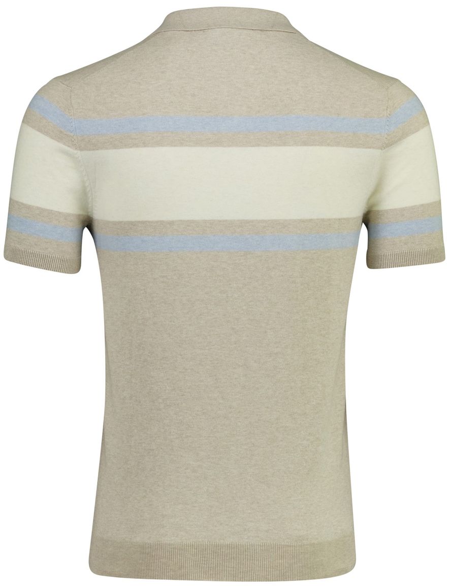 Scotland Blue Avan Knitted poloshirt beige blauw