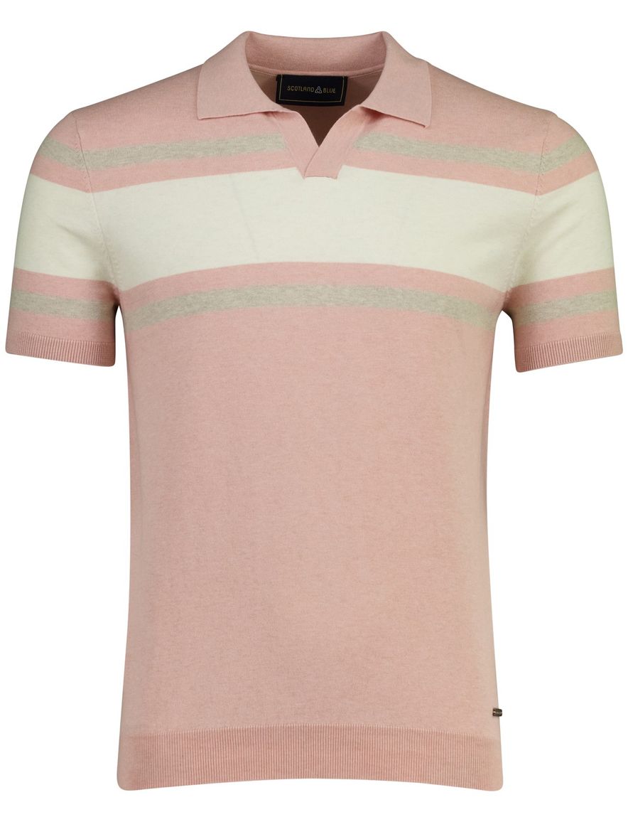 Scotland Blue Avan Knitted poloshirt roze beige