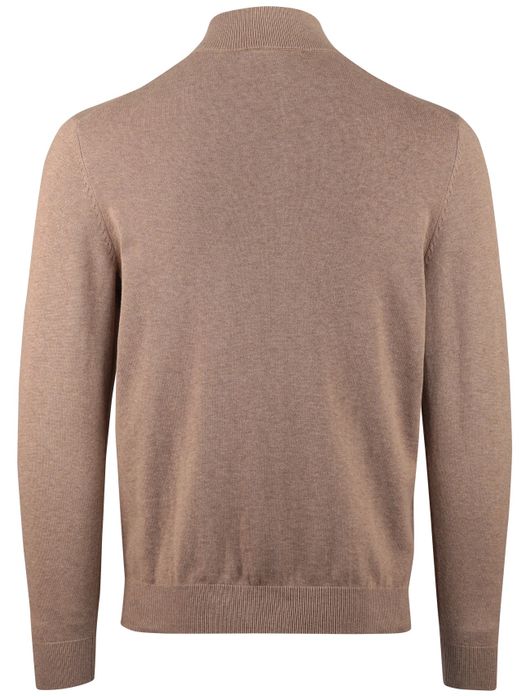 Scotland Blue beige trui half zip normale fit