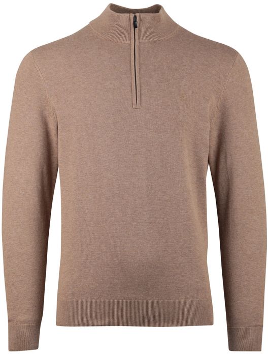 Scotland Blue beige trui half zip normale fit