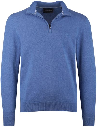 Scotland Blue trui Scotland Blue blauw normale fit half zip rits
