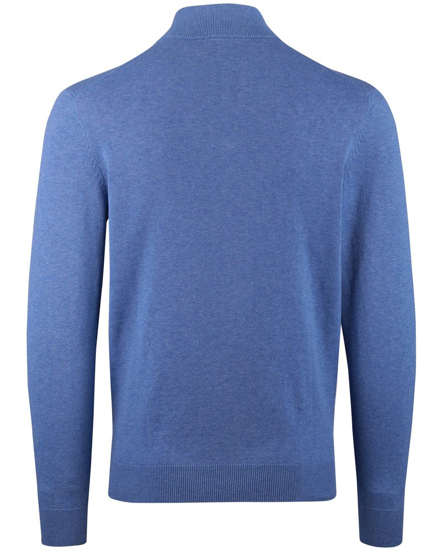 Scotland Blue blauwe trui half zip rits