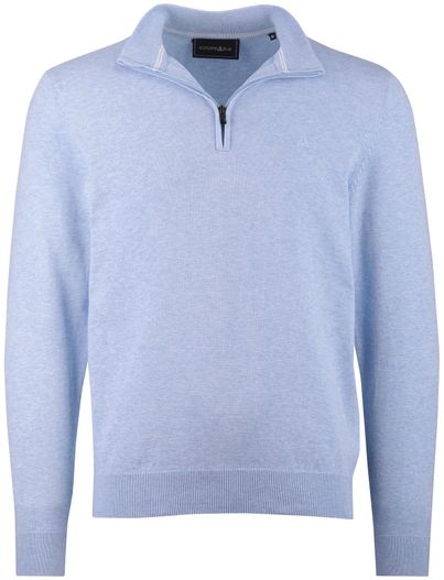 Scotland Blue trui Scotland Blue half zip normale fit lichtblauw