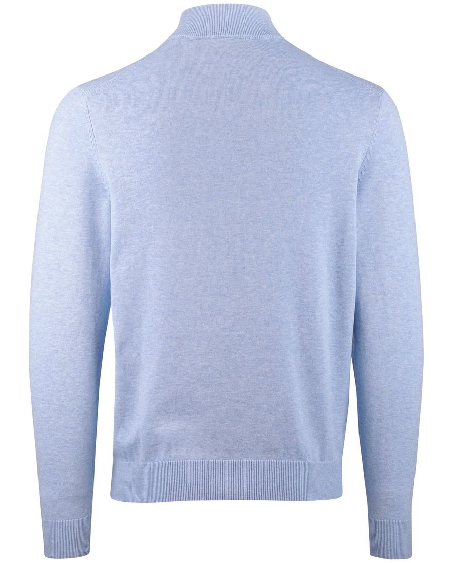 lichtblauwe trui Scotland Blue half zip normale fit